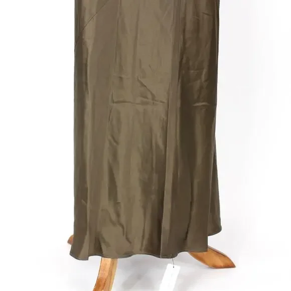 Reformation Morel Brown Anaiis Silk Dress High Neck Open Back Maxi Dress Size 6 - Picture 5 of 7